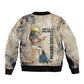 Thoth Bomber Jacket Ibis Head and Ancient Scroll Egyptian Wisdom