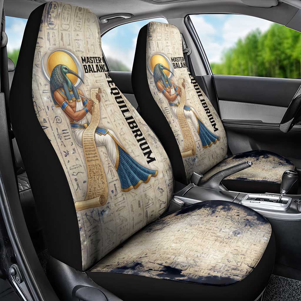 Thoth Car Seat Cover Ibis Head and Ancient Scroll Egyptian Wisdom