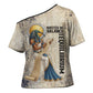 Thoth Cross Shoulder Shirt Ibis Head and Ancient Scroll Egyptian Wisdom