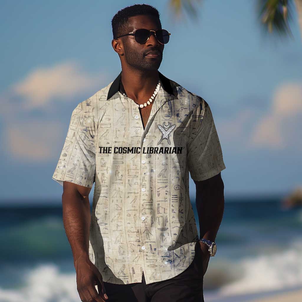 Thoth Hawaiian Shirt Ibis Head and Ancient Scroll Egyptian Wisdom
