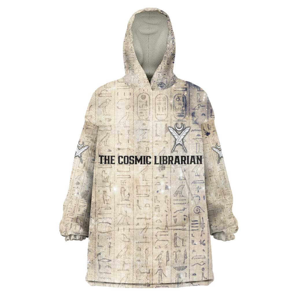Thoth Kid Wearable Blanket Hoodie Ibis Head and Ancient Scroll Egyptian Wisdom