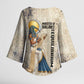 Thoth Kimono Sleeve Blouse Ibis Head and Ancient Scroll Egyptian Wisdom