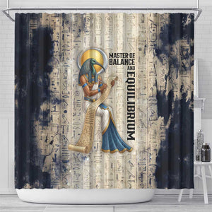 Thoth Shower Curtain Ibis Head and Ancient Scroll Egyptian Wisdom