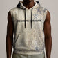Thoth Sleeveless Hoodie Ibis Head and Ancient Scroll Egyptian Wisdom