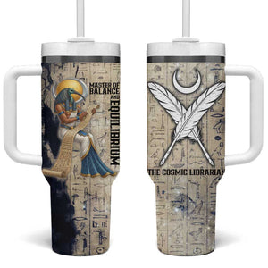 Thoth Tumbler With Handle Ibis Head and Ancient Scroll Egyptian Wisdom