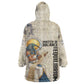 Thoth Wearable Blanket Hoodie Ibis Head and Ancient Scroll Egyptian Wisdom