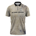 Thoth Zipper Polo Shirt Ibis Head and Ancient Scroll Egyptian Wisdom