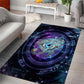 Thoth Ancient Egyptian Cosmic Area Rug with Sacred Eye and Baboon Symbol Theme