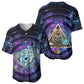 Thoth Ancient Egyptian Cosmic Baseball Jersey with Sacred Eye and Baboon Symbol Theme