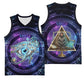 Thoth Ancient Egyptian Cosmic Basketball Jersey with Sacred Eye and Baboon Symbol Theme