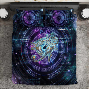 Thoth Ancient Egyptian Cosmic Bedding Set with Sacred Eye and Baboon Symbol Theme