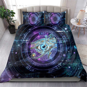 Thoth Ancient Egyptian Cosmic Bedding Set with Sacred Eye and Baboon Symbol Theme