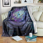 Thoth Ancient Egyptian Cosmic Blanket with Sacred Eye and Baboon Symbol Theme