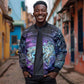 Thoth Ancient Egyptian Cosmic Bomber Jacket with Sacred Eye and Baboon Symbol Theme