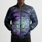 Thoth Ancient Egyptian Cosmic Bomber Puffer Jacket with Sacred Eye and Baboon Symbol Theme