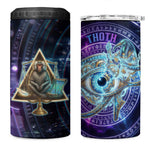 Thoth Ancient Egyptian Cosmic 4 in 1 Can Cooler Tumbler with Sacred Eye and Baboon Symbol Theme