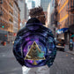 Thoth Ancient Egyptian Cosmic Hoodie with Sacred Eye and Baboon Symbol Theme