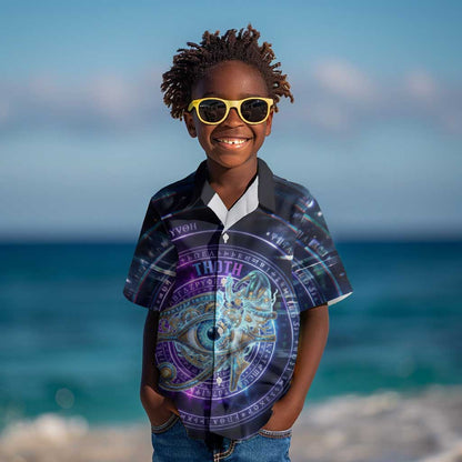 Thoth Ancient Egyptian Cosmic Kid Hawaiian Shirt with Sacred Eye and Baboon Symbol Theme