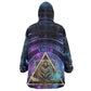 Thoth Ancient Egyptian Cosmic Kid Wearable Blanket Hoodie with Sacred Eye and Baboon Symbol Theme