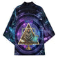 Thoth Ancient Egyptian Cosmic Kimono with Sacred Eye and Baboon Symbol Theme