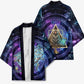 Thoth Ancient Egyptian Cosmic Kimono with Sacred Eye and Baboon Symbol Theme