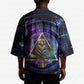 Thoth Ancient Egyptian Cosmic Kimono with Sacred Eye and Baboon Symbol Theme