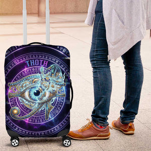 Thoth Ancient Egyptian Cosmic Luggage Cover with Sacred Eye and Baboon Symbol Theme
