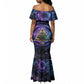 Thoth Ancient Egyptian Cosmic Mermaid Dress with Sacred Eye and Baboon Symbol Theme