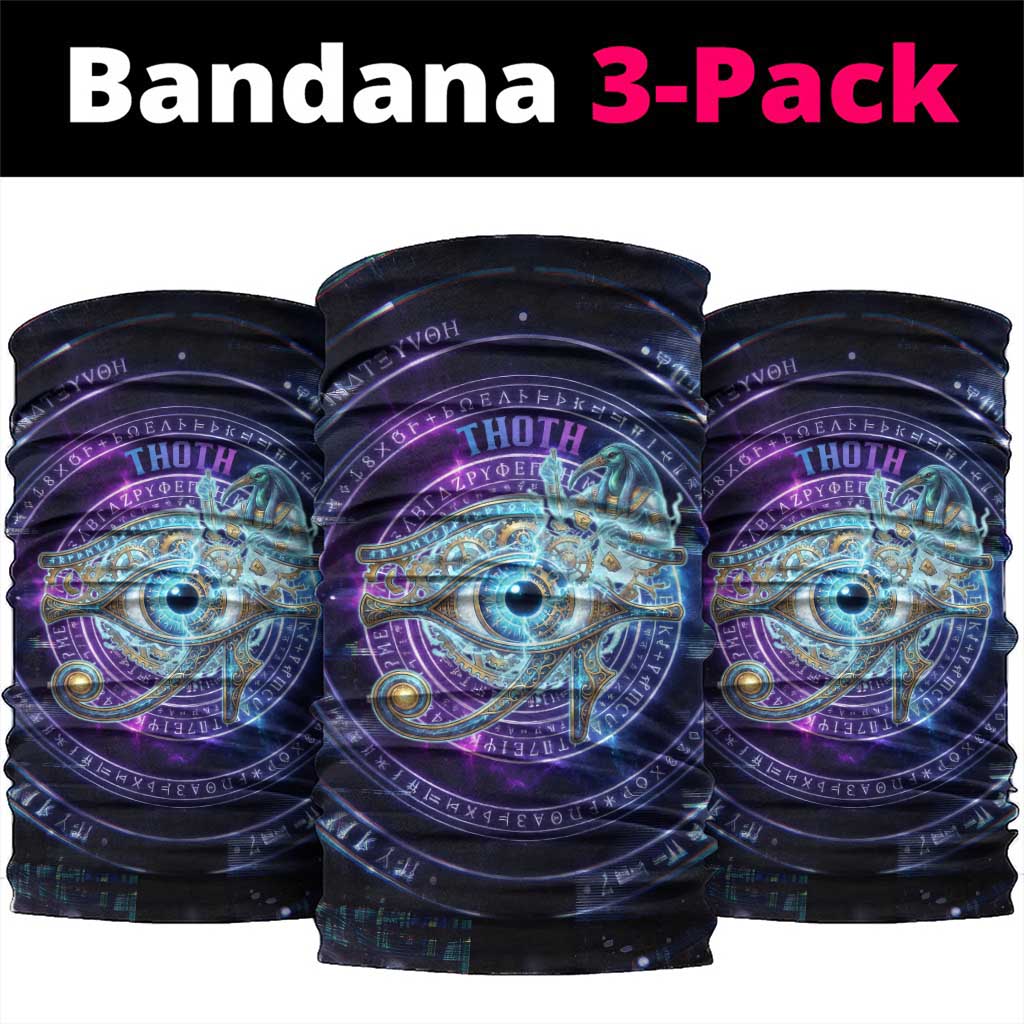 Thoth Ancient Egyptian Cosmic Neck Gaiter with Sacred Eye and Baboon Symbol Theme