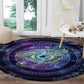 Thoth Ancient Egyptian Cosmic Round Carpet with Sacred Eye and Baboon Symbol Theme