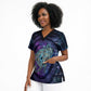 Thoth Ancient Egyptian Cosmic Scrub Top with Sacred Eye and Baboon Symbol Theme
