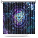 Thoth Ancient Egyptian Cosmic Shower Curtain with Sacred Eye and Baboon Symbol Theme