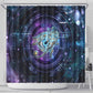 Thoth Ancient Egyptian Cosmic Shower Curtain with Sacred Eye and Baboon Symbol Theme