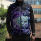 Thoth Ancient Egyptian Cosmic Sleeveless Puffer Jacket with Sacred Eye and Baboon Symbol Theme