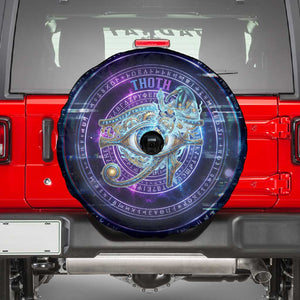 Thoth Ancient Egyptian Cosmic Spare Tire Cover with Sacred Eye and Baboon Symbol Theme