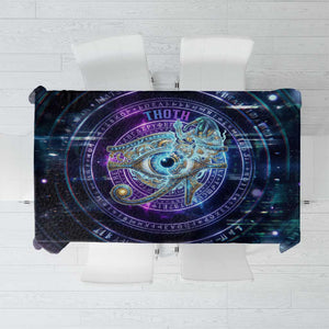 Thoth Ancient Egyptian Cosmic Tablecloth with Sacred Eye and Baboon Symbol Theme