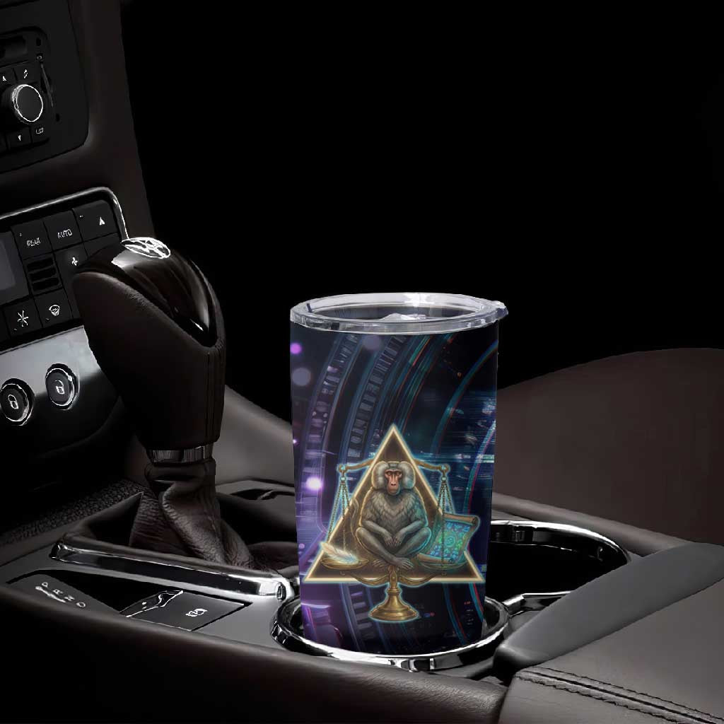 Thoth Ancient Egyptian Cosmic Tumbler Cup with Sacred Eye and Baboon Symbol Theme
