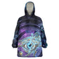 Thoth Ancient Egyptian Cosmic Wearable Blanket Hoodie with Sacred Eye and Baboon Symbol Theme