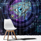 Thoth Ancient Egyptian Cosmic Window Curtain with Sacred Eye and Baboon Symbol Theme