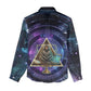 Thoth Ancient Egyptian Cosmic Women Casual Shirt with Sacred Eye and Baboon Symbol Theme