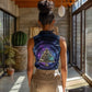 Thoth Ancient Egyptian Cosmic Women Sleeveless Polo Shirt with Sacred Eye and Baboon Symbol Theme
