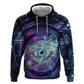 Thoth Ancient Egyptian Cosmic Zip Hoodie with Sacred Eye and Baboon Symbol Theme