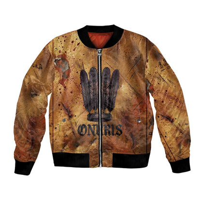 Onuris Bomber Jacket Egyptian War God Slayer of Enemies Spear Lion Ancient Battle