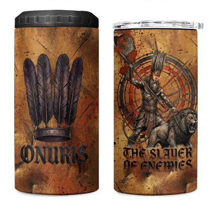 Onuris 4 in 1 Can Cooler Tumbler Egyptian War God Slayer of Enemies Spear Lion Ancient Battle
