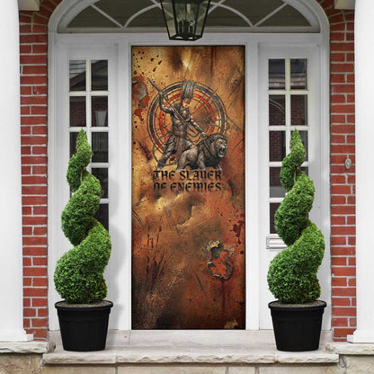 Onuris Door Cover Egyptian War God Slayer of Enemies Spear Lion Ancient Battle