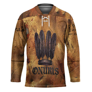 Onuris Hockey Jersey Egyptian War God Slayer of Enemies Spear Lion Ancient Battle