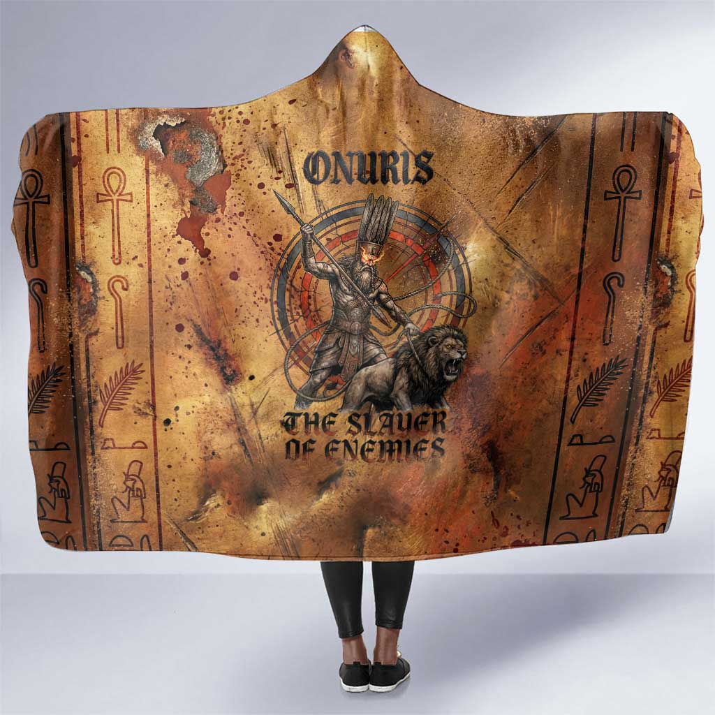 Onuris Hooded Blanket Egyptian War God Slayer of Enemies Spear Lion Ancient Battle
