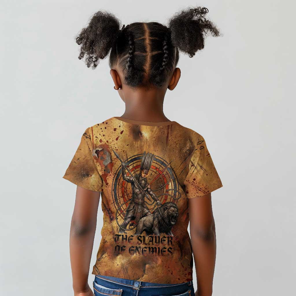 Onuris Kid T shirt Egyptian War God Slayer of Enemies Spear Lion Ancient Battle