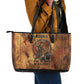 Onuris Leather Tote Bag Egyptian War God Slayer of Enemies Spear Lion Ancient Battle