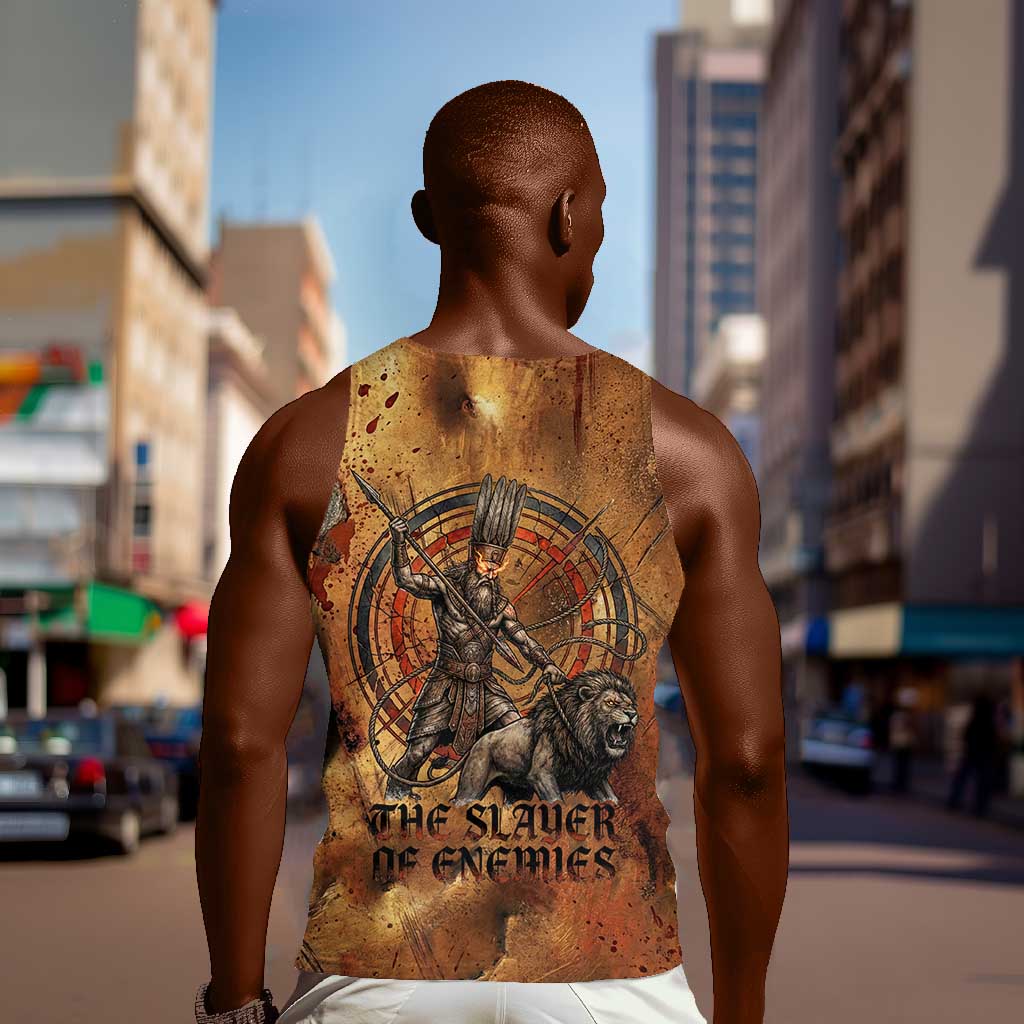 Onuris Men Tank Top Egyptian War God Slayer of Enemies Spear Lion Ancient Battle